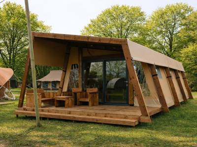 Tribe lodgetent met privé sanitair | 6 pers.