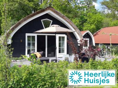 Moderne 6 persoons vakantiehuis gelegen aan het veld in de bossen nabij Giethoorn