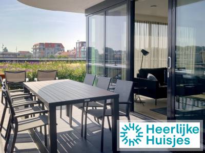 Modern 4-persoons hoekappartement met twee terrassen en uitzicht op de haven van Breskens