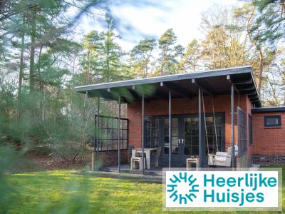 Karakteristieke 4-persoons bungalow met veranda op bosrijk vakantiepark in Drenthe