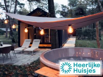 Modern ingerichte 4 persoons lodge met hottub in Haarle