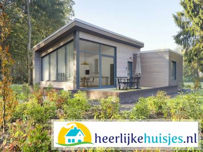 Open en lichte 4 persoons Lodge op een vakantiepark nabij Enter