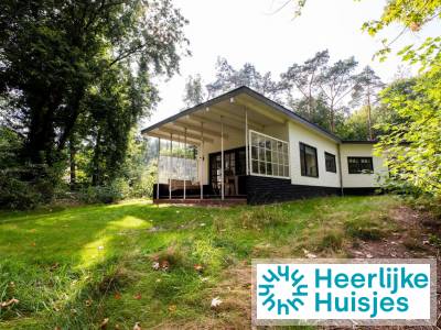 Knusse 2-persoons bungalow met schommelbank op een groen vakantiepark in Norg