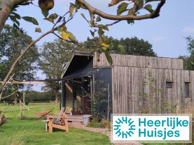 Knus 5-persoons tiny house met privΓ© hottub, midden in de Drentse natuur